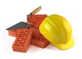 Trowel, Bricks and Construction helmet