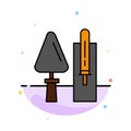 Trowel, Brickwork, Construction, Masonry, Tool Abstract Flat Color Icon Template