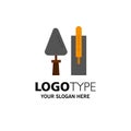Trowel, Brickwork, Construction, Masonry, Tool Business Logo Template. Flat Color Royalty Free Stock Photo