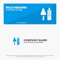 Trowel, Brickwork, Construction, Masonry, Tool SOlid Icon Website Banner and Business Logo Template Royalty Free Stock Photo