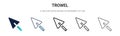 Trowel icon in filled, thin line, outline and stroke style. Vector illustration of two colored and black trowel vector icons Royalty Free Stock Photo