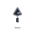 Trowel icon. simple element illustration. isolated trendy filled trowel icon on white background. can be used for web, mobile, ui