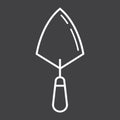 Trowel line icon, build and repair, bricklayer Royalty Free Stock Photo