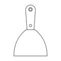 Trowel for masonry vector outline icon. Vector illustration tool for masonry on white background. Isolated outline Royalty Free Stock Photo