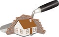 Trowel shovel with over a dwelling house