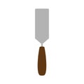 Trowel top view vector icon equipment industry. Flat cement construction masonry worker tool. Spatula putty symbol