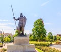 Troy University Montgomery Trojan Soldier Statue: Royalty Free Stock Photo