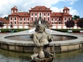 Troya castle,Prague, fountain Royalty Free Stock Photo