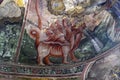 Fresco scenes of hellfire monster and damnation
