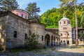 Troyan Monastery and courtyard. Royalty Free Stock Photo