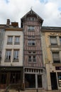 Troyes, France, Champagne, old typical half-timbered houses Royalty Free Stock Photo