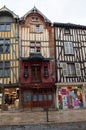 Troyes, France, Champagne, old typical half-timbered houses Royalty Free Stock Photo