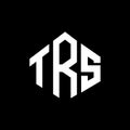 TRS letter logo design with polygon shape. TRS polygon and cube shape logo design. TRS hexagon vector logo template white and Royalty Free Stock Photo