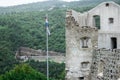 Trsat Fortress view of the Rijeka Croatia rainy day and evening time Royalty Free Stock Photo