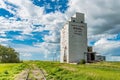 Truax, SK/Canada- July 18, 2020: The abandoned vintage Wheat Pool grain elevator in Truax, Saskatchewan