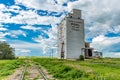 Truax, SK/Canada- July 18, 2020: The abandoned vintage Wheat Pool grain elevator in Truax, Saskatchewan