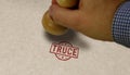 Truce and armistice stamp and stamping Royalty Free Stock Photo