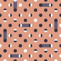 Stylish Polka-Dot seamless vector pattern. Elegant semi-regular vibrant geometric pattern with tiled circles