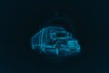 Truck. Abstract vector 3d heavy lorry van Royalty Free Stock Photo