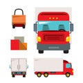 Trucking. Vector Flat style colorful Cartoon illustration. Royalty Free Stock Photo