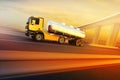 Truck on asphalt road highway Royalty Free Stock Photo