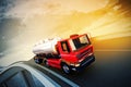 Truck on asphalt road highway Royalty Free Stock Photo