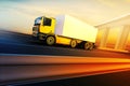 Truck on asphalt road highway Royalty Free Stock Photo