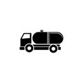 Truck Auto Barrel, Oil Transportation Flat Vector Icon