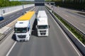 Truck begins overtaking maneuver