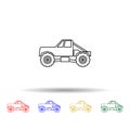 Truck bigfoot car multi color style icon. Simple thin line, outline vector of bigfoot car icons for ui and ux, website or mobile Royalty Free Stock Photo