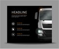 Truck on black background vector illustration