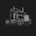 Truck black and white vector illustration Royalty Free Stock Photo