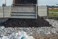 truck body pours asphalt, gravel, dump truck, industry