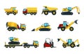 Truck, bulldozer, mixer, roller, dumper, excavator