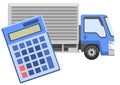 The image of a Truck and calculator