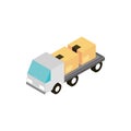 Truck cardboard boxes delivery transport vehicle isometric icon