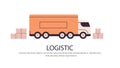 Truck with cardboard boxes product goods shipping transport logistic transportation express delivery service