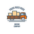 Truck with Cargo. Moving Company Logo. Vector Royalty Free Stock Photo