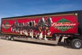 Truck carrying Budweiser Clydesdales