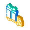 truck carrying gift isometric icon vector illustration