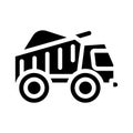 truck carrying peat glyph icon vector illustration Royalty Free Stock Photo