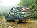 Truck carrying sacks of rice Royalty Free Stock Photo