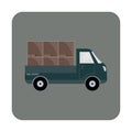 truck with cartoon boxes. Vector illustration decorative design