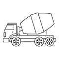 Truck concrete mixer icon outline