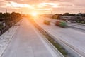 Truck container on road speed delivery Royalty Free Stock Photo