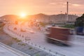 Truck container on road speed delivery Royalty Free Stock Photo