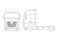 truck contour drawing, view from different sides