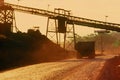 Truck and a conveyor belt in a coal mine in Santa Catarina, Brazil