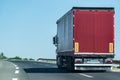 Truck on country highway under blue sky Royalty Free Stock Photo