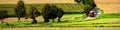 truck on a country road panorama Royalty Free Stock Photo